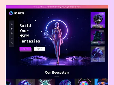 NSFWAI Project - NFT Marketplace 3d cyberpunk dashboard future landing landingpage marketplace metaverse nft nftlandingpage ui ux web webdesign website
