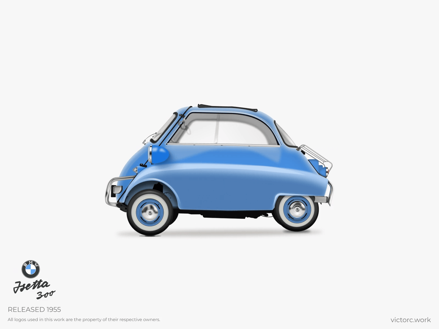 BMW Isetta 300 • Made in Figma bmw car creativity designchallenge drawing figma graphic design illustration isetta vector vectorart vintage