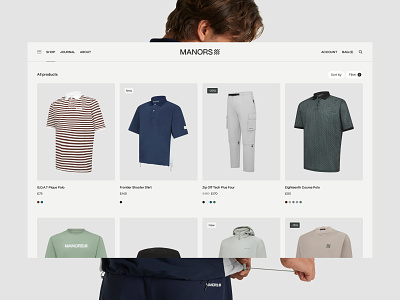 Manors © 2023 apparel clothing codebydennis dennis e commerce ecommerce golf golfing interface manors shopping snellenberg