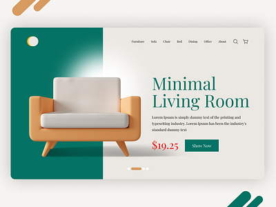 Furniture Showcase UI ecommerce figma design furniture photoshop design ui design ui ux web design