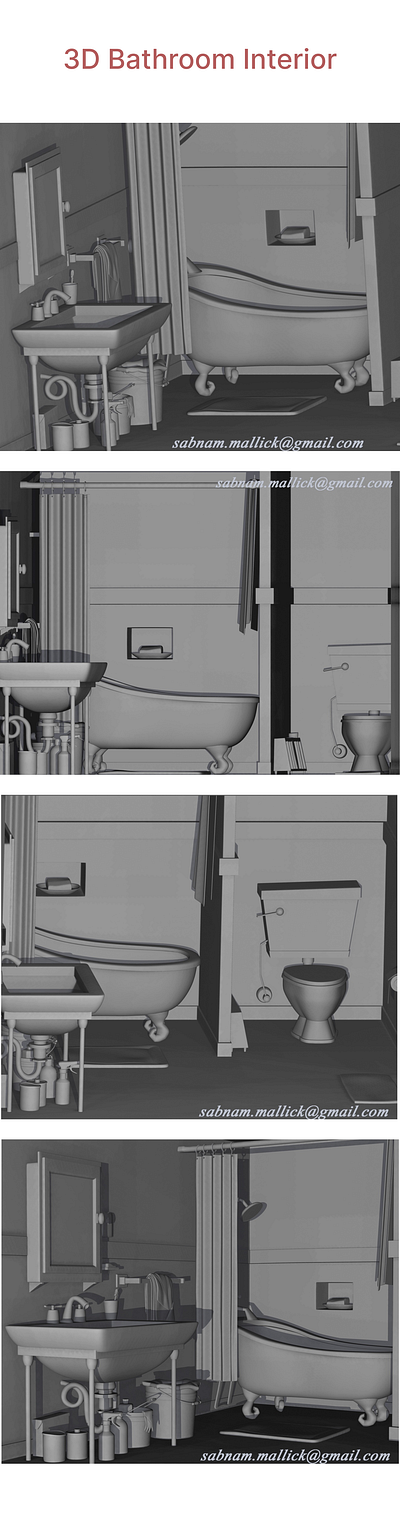 3D Bathroom Modeling 3d 3dmodeling animation vfx