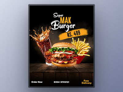 Flyer for Fast food branding burger design fast food flyer poster