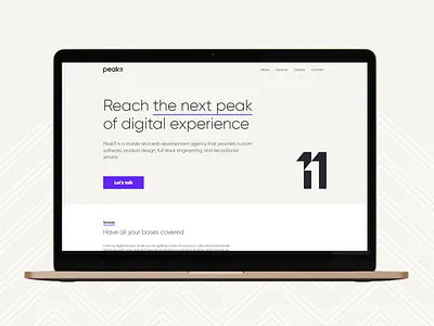 Landing page mockup | Peak11 design desktop graphic design header landing page laptop logo macbook mockup peak peak11 ui ux web page website