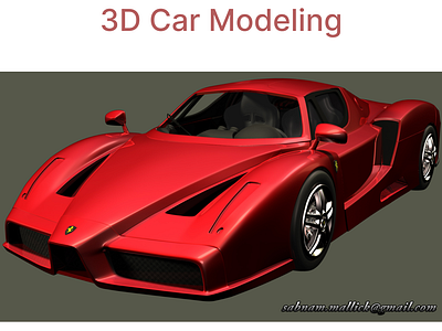 3D Ferrari Car Modeling 3dmodeling animation cardesign ui vfx