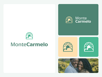 Monte Carmelo Branding brand branding camp camping design forest hotel logo mountain nature sun visual