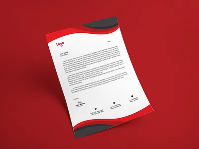 Corporate Letter head design background black corporate graphic design head illustration letter letterhead red template vector