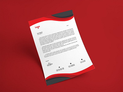 Corporate Letter head design background black corporate graphic design head illustration letter letterhead red template vector