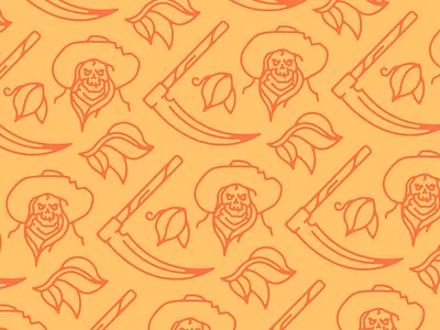 Pale Horse Pattern character design grim reaper illustration minimal pattern skeleton southwest vector