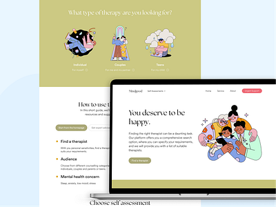 Psychotherapy Website UI design illustration mentalhealth productdesign psychotherapy ui uiux visual design