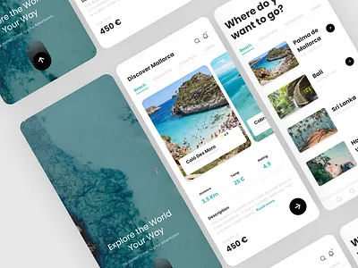 Travel App - Caló des Moro adobe xd app app design design graphic design phone photo responsive travel ui