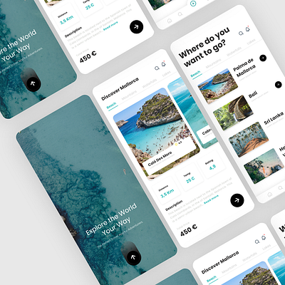 Travel App - Caló des Moro adobe xd app app design design graphic design phone photo responsive travel ui