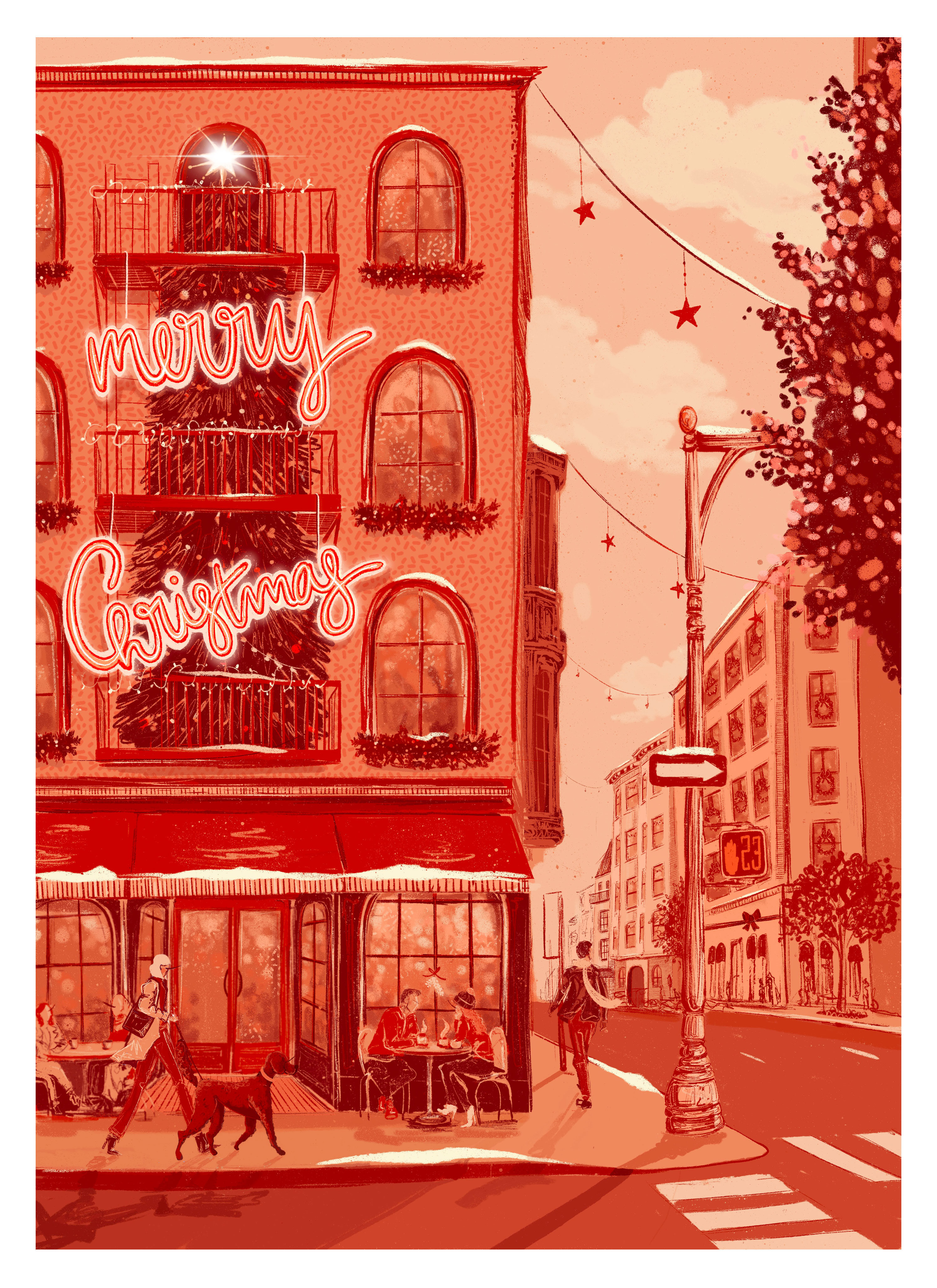 christmas card color illustration procreate