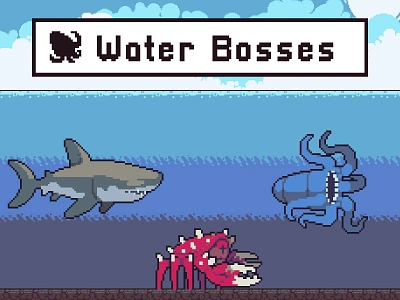 Water Monsters Pixel Art Sprite Sheet Pack 2d art asset assets character enemy fantasy game game assets gamedev indie indie game monster monsters pixel pixelart pixelated rpg sprite spritesheet