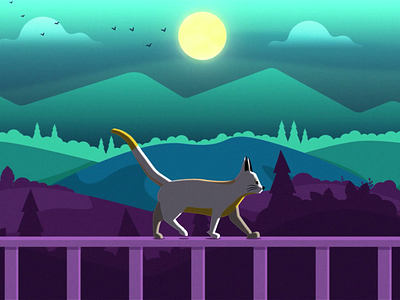 Cat Walk Cycle Animation animated gif animation animation 2d animation after effects character animation design illustration motion design motiongraphics