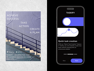 Taskify - Task management app appdesign branding clean design goalsetting logo mobileappdesign motivation organizer planner productivity projectmanagement taskmanagement typography ui ux