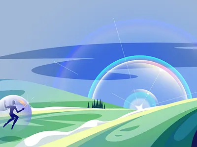 Pure nature 2d art beautiful flat ill illustration illustration art man nature vector