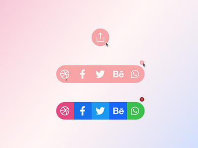 Social Share Button animation button daily ui dailyui design log in portfolio prototype share share button social social button social share ui ux
