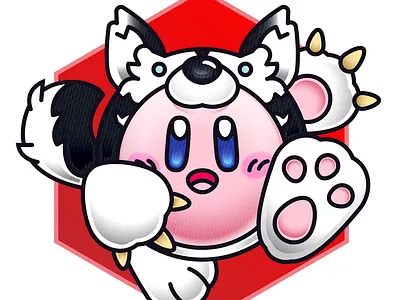 Husky Kirby character design design gaming illustration kirby logo nintendo smash smashbros vector