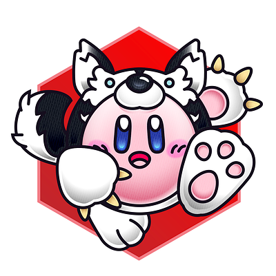 Husky Kirby character design design gaming illustration kirby logo nintendo smash smashbros vector