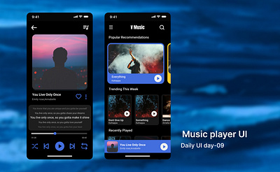 Music Player UI #DailyUI Day-09 dailyui design figma graphic design illustration ui userinterface vector