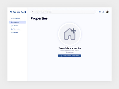 Empty state - Proper Rent button crm design dsktop empty empty state house icon minimal saas state ui