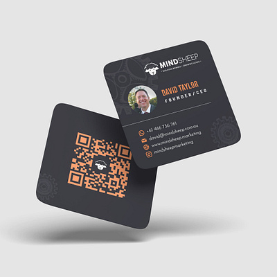 Mindsheep Business Cards adobe illustrator branding business card calling card card dark design graphic design qr code scan vector