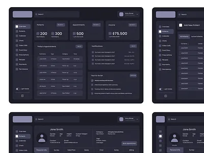 Nutrition Software - Wireframe | UX | Dashboard | SaaS app appointments dark mode design dashboard design design process dietitians doctors appointment inspiration nutritionists saas saas dashboard saas website ui user experience user experience design user interface design ux website design wireframes
