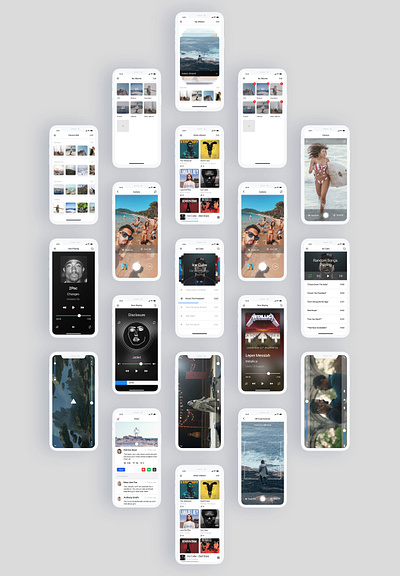 UI Kit For Multimedia App achievement app achievements app applications design iphone app design iphone design messenger messenger app mobile apps mobile design multimedia multimedia app ui ui design ui kit