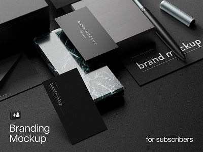 Black Branding Mockup brand brand identity business business card clean design elegant identity minimal mockup pixelbuddha psd stationery template