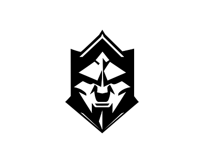A geometric face + shield logo design branding design graphic design icon illustration logo typography ui ux vector