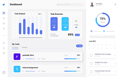 Task Management Dashboard app design graphic design logo pages pro ui