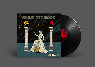 Venus ate Mars Daily J ares digital illustration graphic design illustration mars music mythology space venus vinil