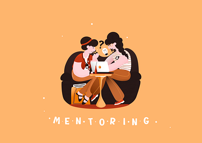 Mentoring advice affinity designer flat graphic design illustration mentor support vector woman