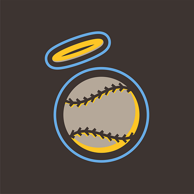 Holy Balls! adobe angel baseball branding design fantasy graphic design halo heaven illustration illustrator logo mascot vector