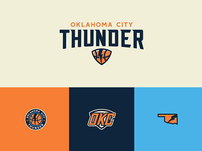 OKC Thunder Rebrand badge basketball bolt brand branding identity lightning logo nba okc oklahoma oklahoma city oklahoma city thunder sports thunder