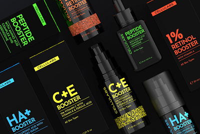 Cellulabs Skincare 3d rendering animation art direction branding cosmetics design graphic design label design logo motion graphics packaging skincare typography