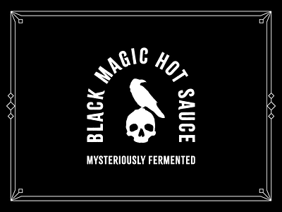Black Magic Hot Sauce bird branding for sale goth hotsauce identity logo packaging raven skull