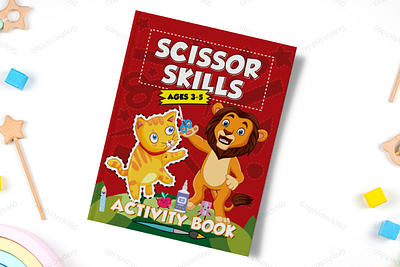KDP Book Cover Scissor Skills Activity Book coloring book for adult