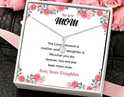 Necklace to my Mom Gift from Daughter, Message Card gift giftbox giftcardgiveaway giftcards graphic design messagecard messegecarddesign messegecards momgiftcard mommessegecard shineon shineonmessecard