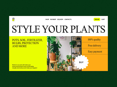 Plant Shop Website Design design shop ui ux web