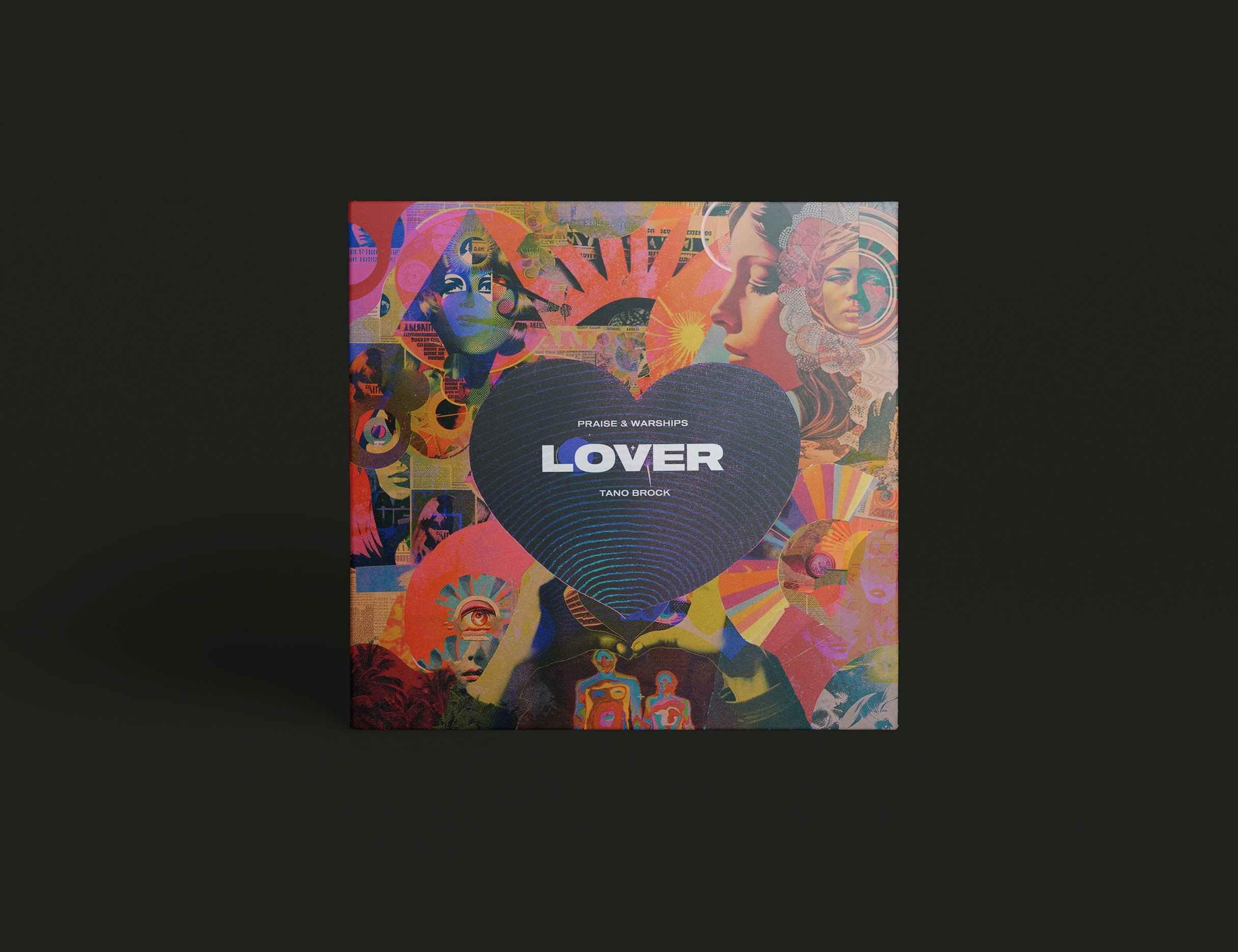 LOVER album album cover beautiful collage collages heart love lover midcentury music new age photoshop psychedelic retro texture vintage woman