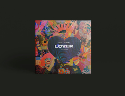 LOVER album album cover beautiful collage collages heart love lover midcentury music new age photoshop psychedelic retro texture vintage woman
