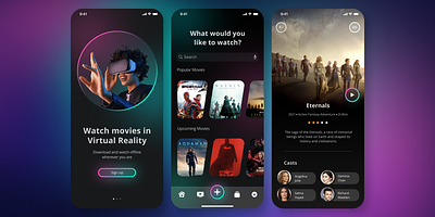 VR Movie App design mobile mobile app movie ui