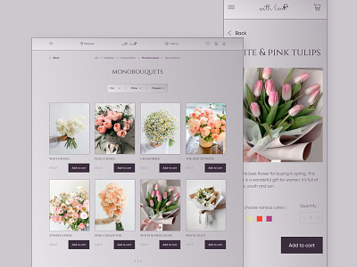 Flower online shop design flower online shop ui uxui uxuidesign web design