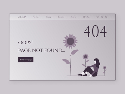 Flower online shop 404 page concept design ui ux uxui deisgn uxuidesign web web design