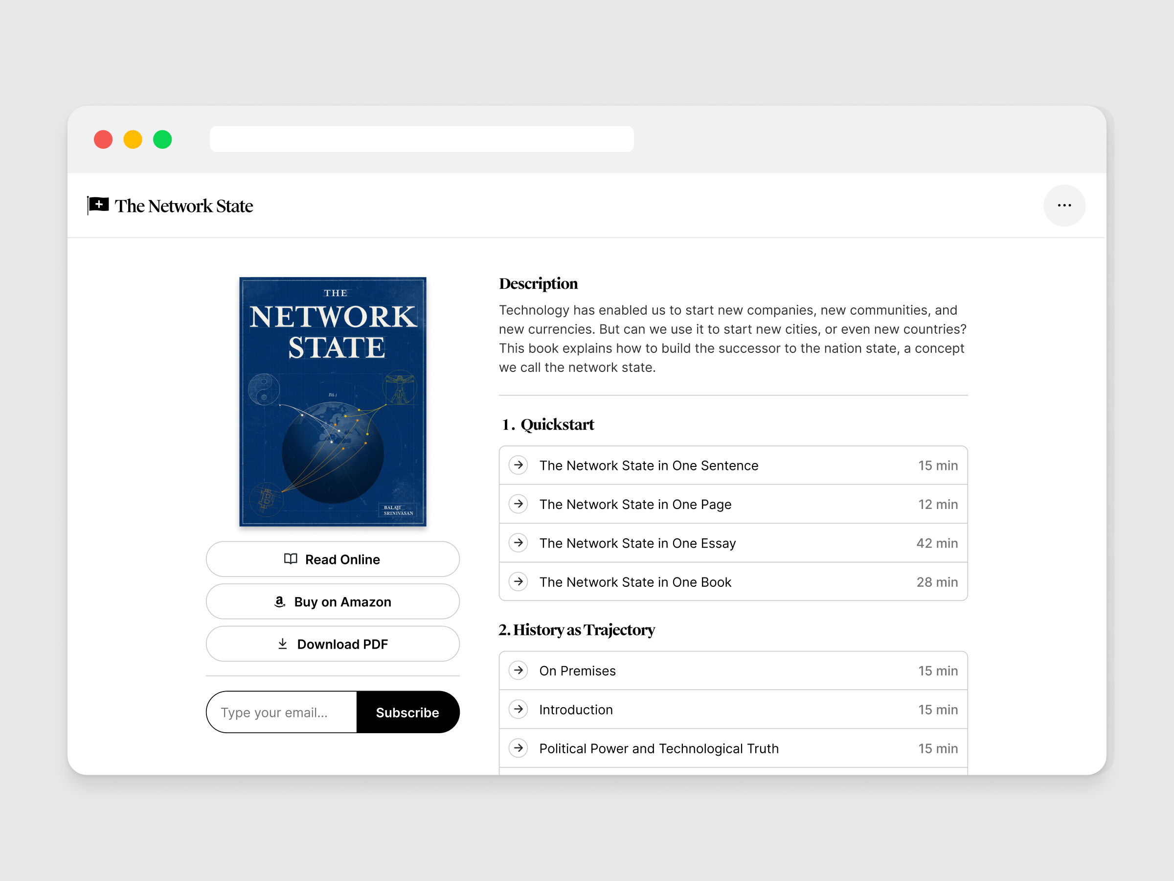 Example of The Network State Book