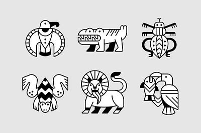 Fauna Precolombina II animal fauna graphic design icon icon set precolumbian