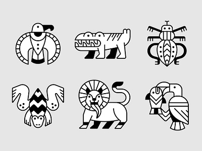 Fauna Precolombina II animal fauna graphic design icon icon set precolumbian