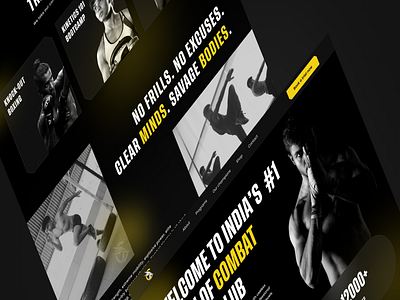 Martial arts training website redesign black brand branding business color concept design figma fitness flat typo typography ui ux web website yellow