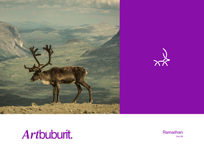 ARTbuburit Logo Day 0.9 animal branding clean company deer graphic design idea ikon illustration inspiration logo logomark logotype minimalism purple studio typography